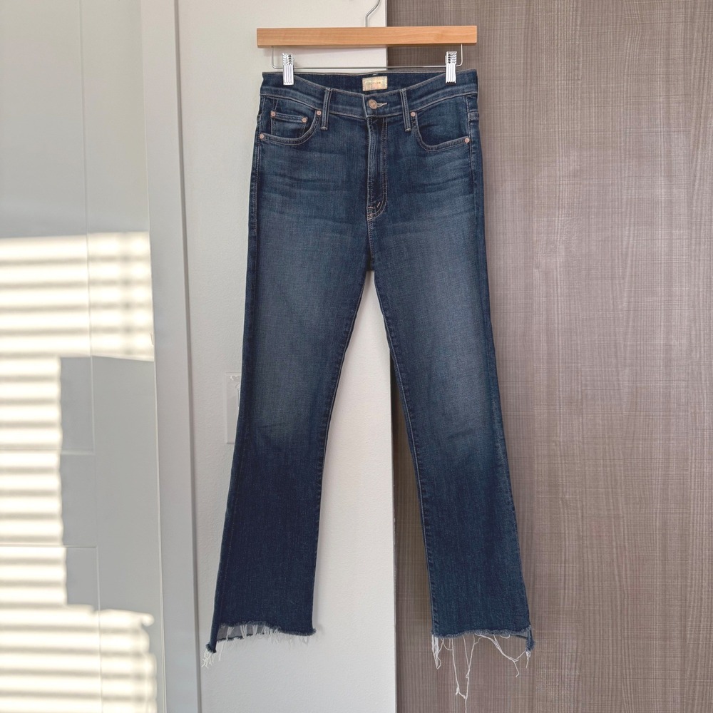 MOTHER The Insider Crop Step Fray Jeans in Girl Crush Cropped Size 27 - Picture 3 of 14